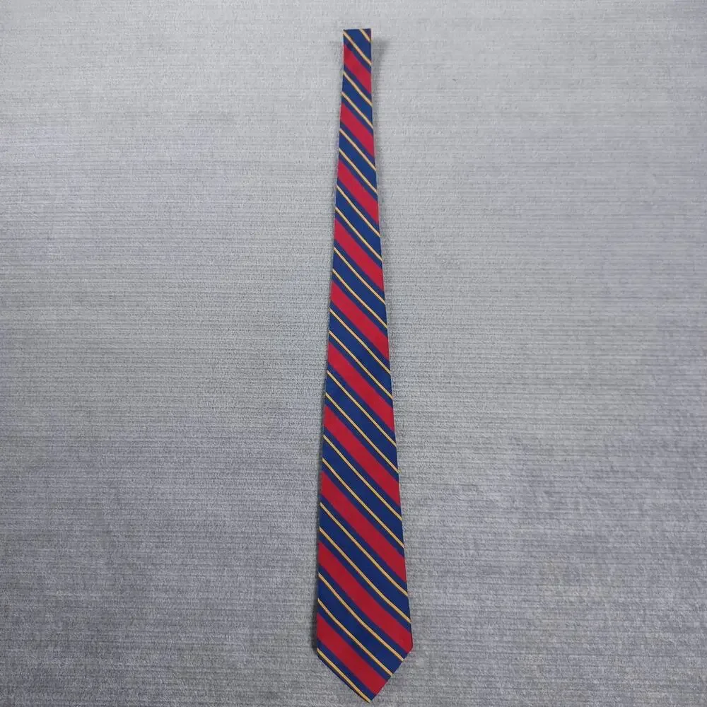 Vintage GAP 100% Silk Neck Tie Red‎ Blue Striped USA 58”x3